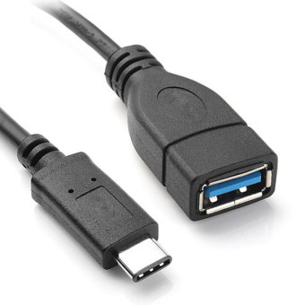 20cm USB 3.1 Type C Male to USB 3.0 Type A Female OTG Data Cable, For Nokia N1 / Macbook 12(Black)