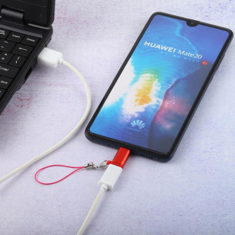 Mini Portable USB to Type-C & USB-C Converter Adapter with OTG(Red)