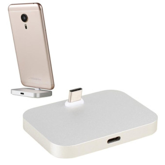 USB-C / Type-C Aluminum Alloy Desktop Station Dock Charger(Silver)