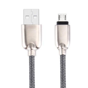 1M Woven Style Metal Head 108 Copper Cores Micro USB to USB Data Sync Charging Cable, For Samsung, HTC, Sony, Huawei, Xiaomi, Meizu and other Android Devices with Micro USB Port(Grey)