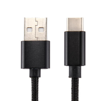 Knit Texture USB to USB-C / Type-C Data Sync Charging Cable, Cable Length: 2m, 3A Output(Black)