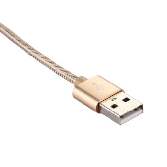 Knit Texture USB to USB-C / Type-C Data Sync Charging Cable, Cable Length: 2m, 3A Output(Gold)