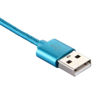 Knit Texture USB to USB-C / Type-C Data Sync Charging Cable, Cable Length: 2m, 3A Output(Blue)