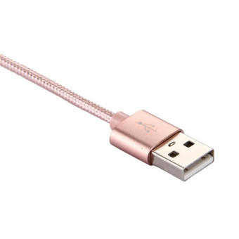 Knit Texture USB to USB-C / Type-C Data Sync Charging Cable, Cable Length: 2m, 3A Output(Rose Gold)