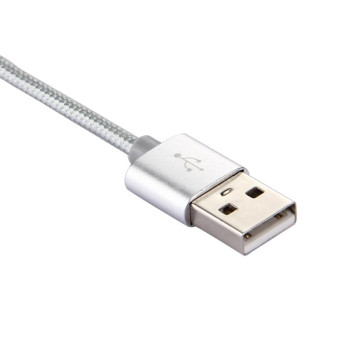 Knit Texture USB to USB-C / Type-C Data Sync Charging Cable, Cable Length: 2m, 3A Output(Silver)