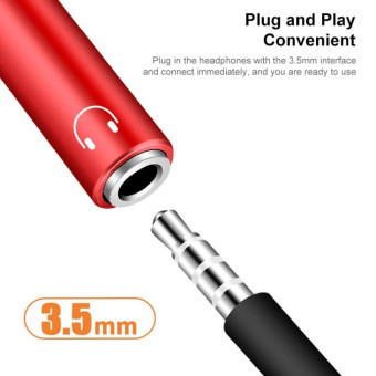 2 in 1 USB-C / Type-C Male to PD 60W USB-C / Type-C Charging + 3.5mm Audio Female Earphone Adapter (Black)