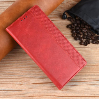 Magnetic Buckle Retro Texture Horizontal Flip Leather Case for Sony Xperia 10, with Holder & Card Slots & Wallet (Red)