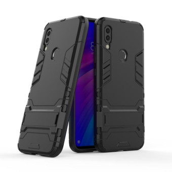 Shockproof PC + TPU Case for Xiaomi Redmi 7, with Holder(Black)