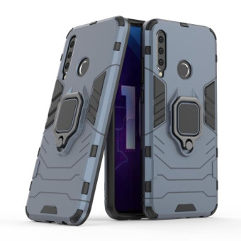 PC + TPU Shockproof Protective Case with Magnetic Ring Holder for Huawei Honor 10i(Navy Blue)