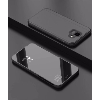 Electroplating Mirror Horizontal Flip Leather Case for Xiaomi Pocophone F1, with Holder(Black)