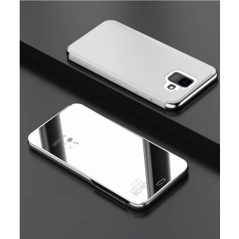 Electroplating Mirror Horizontal Flip Leather Case for Xiaomi Pocophone F1, with Holder(Silver)