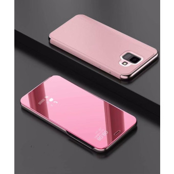 Electroplating Mirror Horizontal Flip Leather Case for Xiaomi Pocophone F1, with Holder(Rose gold)