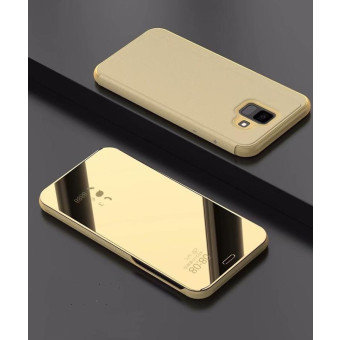Electroplating Mirror Horizontal Flip Leather Case for Xiaomi Pocophone F1, with Holder(Gold)