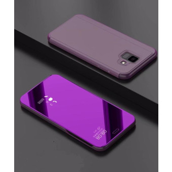 Electroplating Mirror Horizontal Flip Leather Case for Xiaomi Pocophone F1, with Holder(Purple)