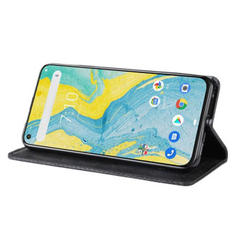 Magnetic Buckle Retro Crazy Horse Texture Horizontal Flip Leather Case for Nokia X71 / 8.1 Plus, with Holder & Card Slots & Photo Frame(Black)