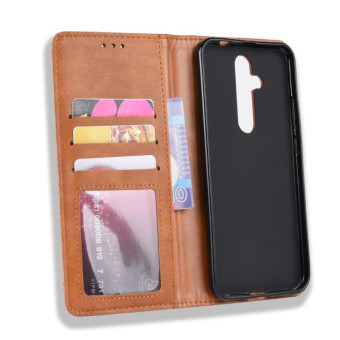 Magnetic Buckle Retro Crazy Horse Texture Horizontal Flip Leather Case for Nokia X71 / 8.1 Plus, with Holder & Card Slots & Photo Frame(Brown)
