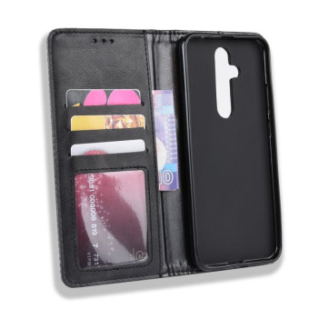 Magnetic Buckle Retro Crazy Horse Texture Horizontal Flip Leather Case for Nokia X71 / 8.1 Plus, with Holder & Card Slots & Photo Frame(Blue)