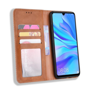 Magnetic Buckle Retro Crazy Horse Texture Horizontal Flip Leather Case for Huawei Honor 10i / 20i  , with Holder & Card Slots & Photo Frame(Brown)
