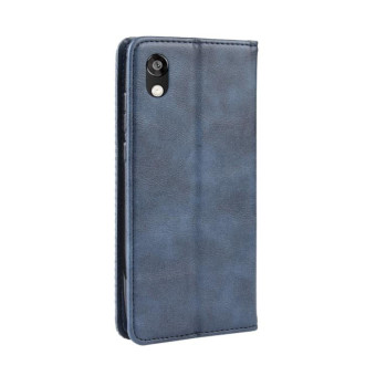 Magnetic Buckle Retro Crazy Horse Texture Horizontal Flip Leather Case for Huawei Honor 8S, with Holder & Card Slots & Photo Frame(Blue)