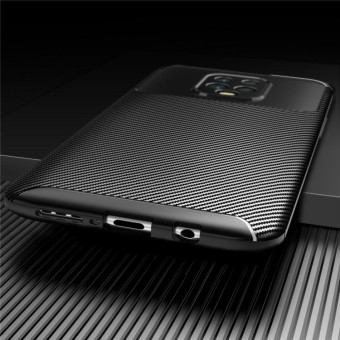 For Xiaomi Redmi 10X Pro 5G Carbon Fiber Texture Shockproof TPU Case(Brown)