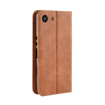 Magnetic Buckle Retro Crazy Horse Texture Horizontal Flip Leather Case for Sony Xperia ACE SO-02L, with Holder & Card Slots & Photo Frame(Brown)