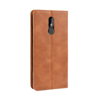Magnetic Buckle Retro Crazy Horse Texture Horizontal Flip Leather Case for Nokia 3.2, with Holder & Card Slots & Photo Frame(Brown)