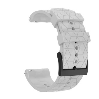 For Suunto Spartan Sport & Suunto 9 / 9 Baro / D5 Universal Football Texture Silicone Watch Band(White)