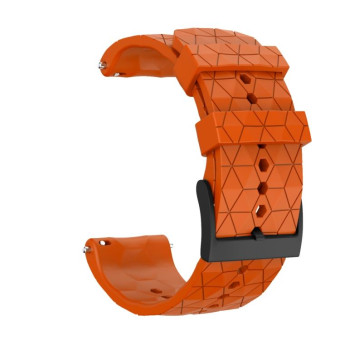 For Suunto Spartan Sport & Suunto 9 / 9 Baro / D5 Universal Football Texture Silicone Watch Band(Orange)