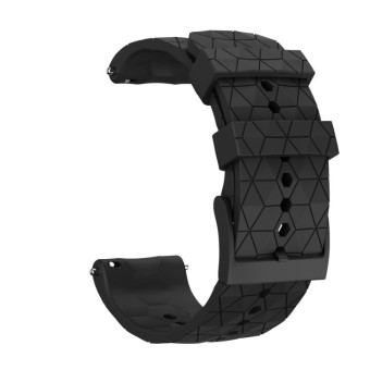 For Suunto Spartan Sport & Suunto 9 / 9 Baro / D5 Universal Football Texture Silicone Watch Band(Black)