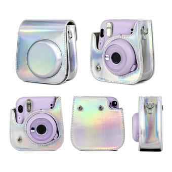Richwell Portable Aurora  PU Leather Camera Case Camera Bag with Shoulder Strap, Suitable for Fujifilm Instax Mini 11(Rose Pink)