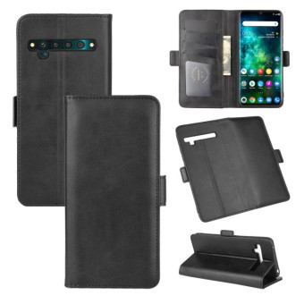 For TCL 10 Pro Dual-side Magnetic Buckle Horizontal Flip Leather Case with Holder & Card Slots & Wallet(Black)