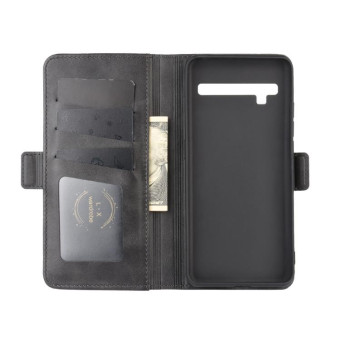 For TCL 10 Pro Dual-side Magnetic Buckle Horizontal Flip Leather Case with Holder & Card Slots & Wallet(Black)
