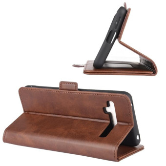 For TCL 10 Pro Dual-side Magnetic Buckle Horizontal Flip Leather Case with Holder & Card Slots & Wallet(Brown)