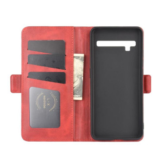 For TCL 10 Pro Dual-side Magnetic Buckle Horizontal Flip Leather Case with Holder & Card Slots & Wallet(Red)