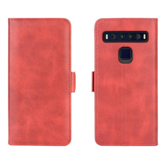 For TCL 10L Dual-side Magnetic Buckle Horizontal Flip Leather Case with Holder & Card Slots & Wallet(Red)