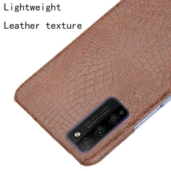 For Huawei Honor 30 Youth/Honor 30 Lite Shockproof Crocodile Texture PC + PU Case(Brown)