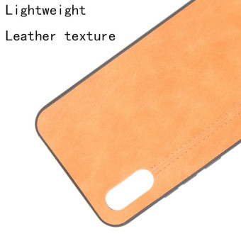 For Xiaomi Redmi 9A Shockproof Sewing Cow Pattern Skin PC + PU + TPU Case(Orange)