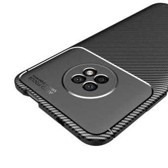 For Huawei Enjoy 20 Pro Carbon Fiber Texture Shockproof TPU Case(Brown)