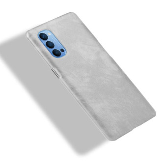 For Oppo Reno4 Shockproof Litchi Texture PC + PU Case(Gray)