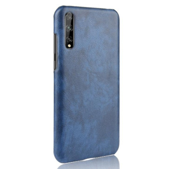 For Huawei P Smart S Shockproof Litchi Texture PC + PU Case(Blue)