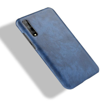 For Huawei P Smart S Shockproof Litchi Texture PC + PU Case(Blue)