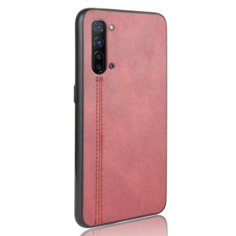 For OPPO K7 5G Shockproof Sewing Cow Pattern Skin PC + PU + TPU Case(Red)