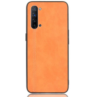 For OPPO K7 5G Shockproof Sewing Cow Pattern Skin PC + PU + TPU Case(Orange)