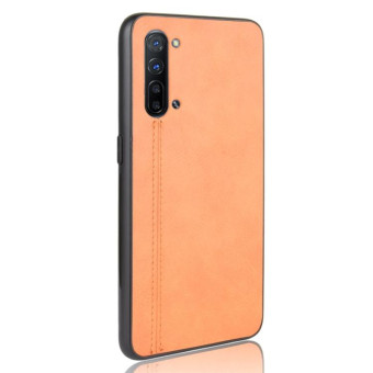 For OPPO K7 5G Shockproof Sewing Cow Pattern Skin PC + PU + TPU Case(Orange)