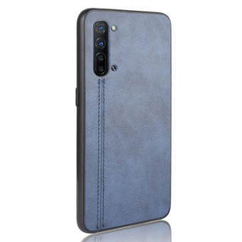For OPPO K7 5G Shockproof Sewing Cow Pattern Skin PC + PU + TPU Case(Blue)