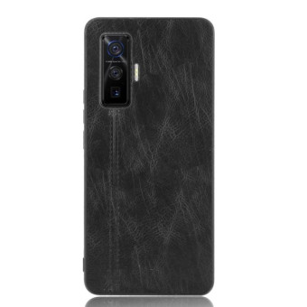 For Vivo iQOO 5 Pro 5G Shockproof Sewing Cow Pattern Skin PC + PU + TPU Case(Black)