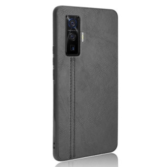For Vivo iQOO 5 Pro 5G Shockproof Sewing Cow Pattern Skin PC + PU + TPU Case(Black)