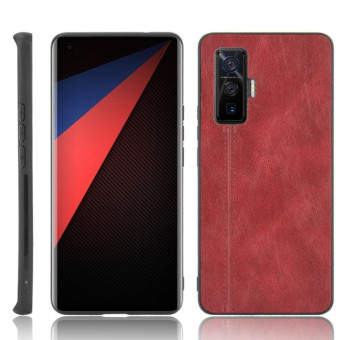 For Vivo iQOO 5 Pro 5G Shockproof Sewing Cow Pattern Skin PC + PU + TPU Case(Red)