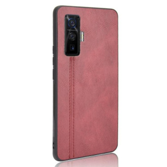 For Vivo iQOO 5 Pro 5G Shockproof Sewing Cow Pattern Skin PC + PU + TPU Case(Red)