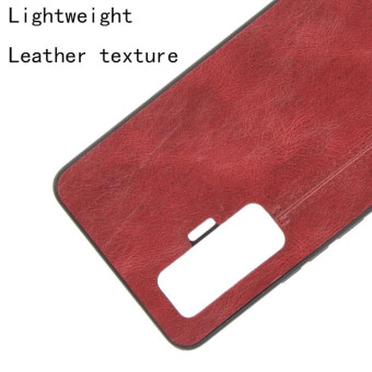 For Vivo iQOO 5 Pro 5G Shockproof Sewing Cow Pattern Skin PC + PU + TPU Case(Red)